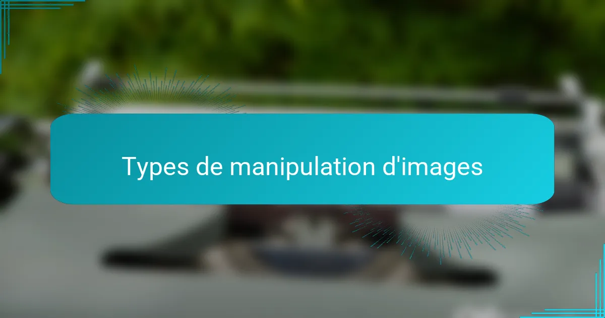 Types de manipulation d'images